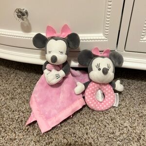 Disney Baby Minnie Rattle & Lovey set